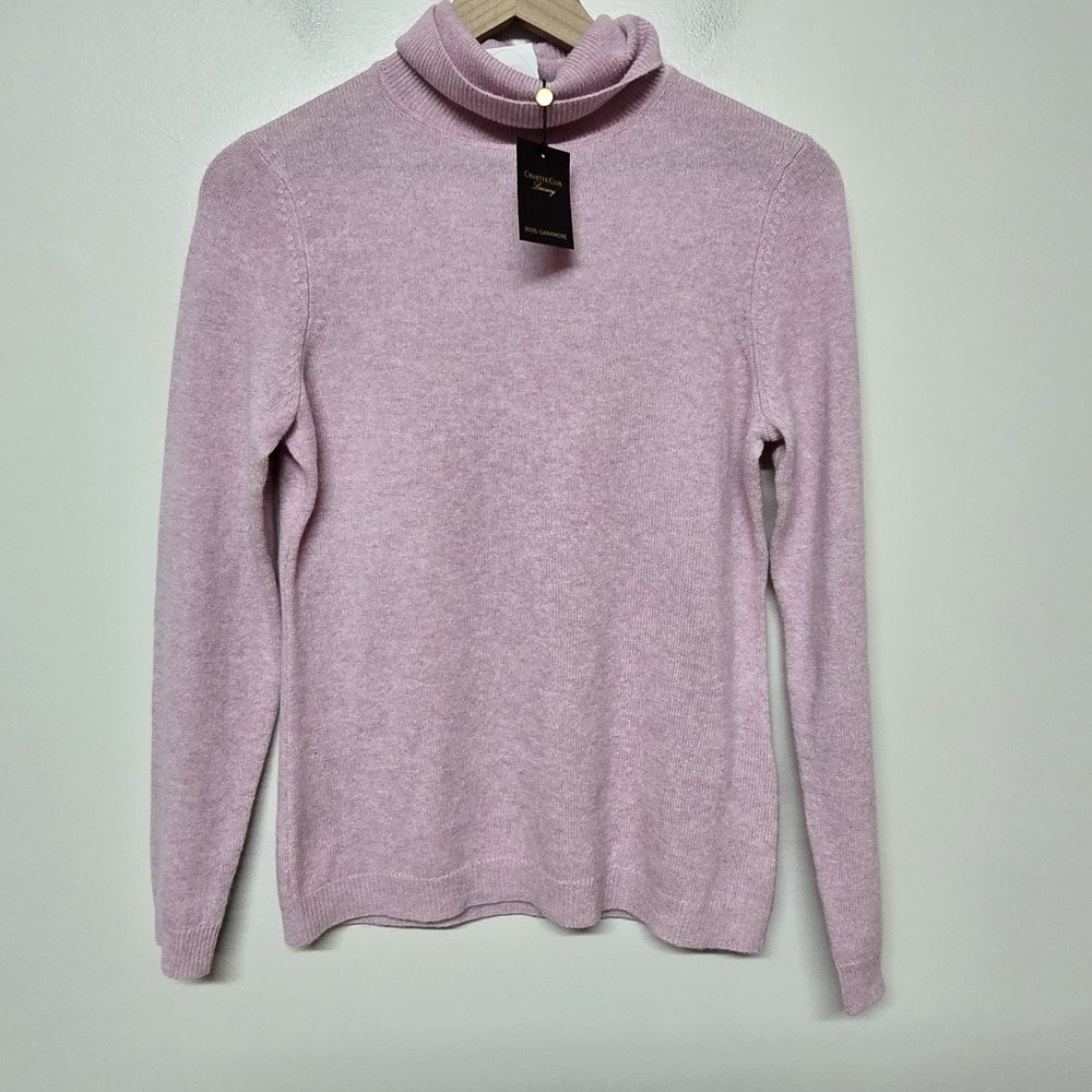 NWT CHARTER CLUB MP‎ 100% CASHMERE TURTLENECK SWEATER PULLOVER CHANTILLY PINK